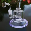 Mini Small Hookahs 6 Inch Glass Bongs Inline Perc Oil Dab Rigs Slitted Donut Percolator Water Pipes 14mm Joint Bong With Quartz Banger