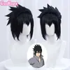 Sasuke uchiha cosplay homens curtos peruca preta anime resistente ao calor sintético s y0913