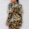 Kvinnors kostymer Blazers Felyn 2021 Högkvalitativ design Blazer Luxury Print Notched Long Sleeve Office Lady