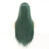 Синтетические LaceFrontal Fright Симулятор человеческих волос кружева передних париков 12 ~ 26 дюймов шелковистые прямые Perruques 191118-2610