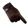Fingerless Gloves Winter Men Faux Suede Leather Full Finger Anti Slip Warm Snowboard Motorcycle Mitten #1121 A2#