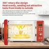 Utensilios De Cocina Rojo 20L 0.7cuft Retro Con Pantalla Mango Dorado Microondas Cocina Comedor Bar