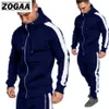 Mężczyźni Dresy Obrzeża Bluzy Zipper Zestawy sportowe Zestawy męskie Bluzy Scarget Mężczyźni Zestaw Odzież Spodnie Plus Rozmiar S-3XL Y0831