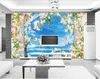 Custom photo wallpapers for walls 3d murals Beautiful sky flower rural style TV background wall papers living room decoration