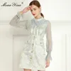 Fashion Designer dress Summer Women's Dress Long sleeve Jacquard Youth Beautiful Elegant Dresses 210524
