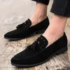 Men Loafers Velvet Fringe Rivet Slip On Big Size Dress Shoes Flat Soft Autumn Non Solid Breathable Mens Driving