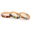 Konstgjord Diamant Studded Colorful Ring European And American Fashion Full Rhinestone Gold Rings