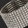 Yfjewe nova moda elasticidade de cristal grandes pulseiras para mulheres ouro e prata cor pulseiras pulseras mujer b125 q0719