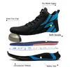 Suadex Work Boots安全鋼のつま先の靴男性通気性スニーカーの靴足首ハイキングブーツ防止防止履物210830