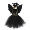 Abiti da ragazza Girtls Black Swan Costumi Cosplay Bambini Littler Evil Dress Up For Kids Feather Play Bird Abbigliamento Girl Party Frocks