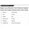 Elegant Luxury Bling Heart Pearl Rhinestone Headband Crystal Star Diamond Hairband Velvet Fabric Women Hair Accessories