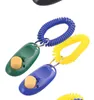 Dog Button Clicker Pet Sound Trainer met polsband Hulpgids Pet Click Training Tool Hondenbenodigdheden 11 kleuren 100 stuks behendigheidstrainingproducten