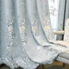 Simple Curtain Tulle Embroidered Curtains for Modern Living Room Bedroom Nordic Luxury Blackout Soundproof Curtains 210712