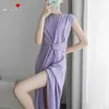 колено простое фиолетовое платье