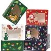 Weihnachtsgeschenkbox Santa Papercard Kraft Present Party Favor Backen Kuchenboxen Muffin Papierverpackung DD570