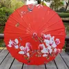 Zijde doek olie papier paraplu regen vrouwen decor vintage dans prop perzik bloesem Chinese immateriële culturele parasol paraguas 210721