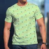 Camisetas masculinas Man 3D Camiseta estampa Floral redonda Rua de rua de alta qualidade Harajuku confortável unissex casual Tops de moda All-Match