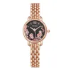 Relógios de pulso de aço inoxidável de luxo vestido de quartzo relógios zegarek damski moda sexy rosa ouro relógio prata mulher