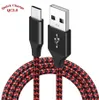 Stijlvolle Nylon Mobiele Kabels Fiber Rattice Gevlochten Lange Snel Laden Gegevenskabel / Type-C / 5Pin Android naar USB voor Samsung 3ft 6ft 10ft