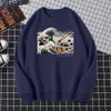 Mens Sweatshirts Cartoon Great Wave Male Brand Tracksuit Casual Harajuku Kostym Hip Hop Herr Outerwear Men Pullover Y0816