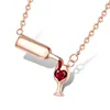 Love Wine Pendant Necklace Woman Necklaces Cubic Zirconia Unique Design Jewelry
