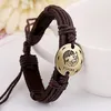 12 Constell Bracelet Adjustable Zodiac Sign ID Leather Bracelets Bangle Cuff Wrist Band for Owmen Men Will and Sandy Fashion Jewelry