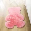 Cartoon Urso Tapete Fluffy Cabeludo Coelho Tapete Crianças Crianças Quarto Pelúcia Plush Artificial Mat Cadeira Culusteira 210317