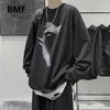 Sonbahar Uzun Kollu T-shirt Moda Gevşek Ulzzang Baskı Tops Hip Hop Boy T Shirt Erkekler Giyim Kore Tarzı Giysileri 220312
