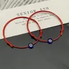 2 stks plat blauw boze oog vrouwen mannen handgemaakte lucky armband meisje verstelbare zwarte rode string armbanden femme mode-sieraden