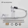 Rozin Black and Rose Golden Spring Pull Down Kitchen Sink Faucet & Cold Water Mixer Crane Tap with Dual Spout Deck Mounted 211108
