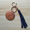 Gränsöverskridande Personlig Trä Keychain Kan skrivas ut Rund Koreansk Velvet Tassel Pendant Key Ring Multi-Color Valfritt