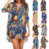 Vestidos casuais s-3xl plus size vestido para mulheres maiô feriado praia 2021 tampa para cima camisa biquíni beachwear banhos de banho vestes