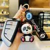 Cartoon cute music headphones Panda silicone Epoxy Trend Elephant Schoolbag Pendant Doll Chain Car Keychain G1019