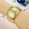 Dayoff European Punk Gold Color Big Wide Armband för Kvinnor Män Öppna Aju Rustable Carved Flower Cuff Bangle Smycken B106 Q0719