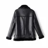 fashion women black PU leather-clad cool lady zipper jackets streetwear female sashes suits moto girls chic sets 210527