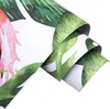 Tapety wodoodporne Flamingo Palm Tree Skórka Tapeta zdejmowana zielona/różowa samoprzylepna dekoracja domu w łazience