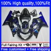 Injektionsformfee för Suzuki GSX-R750 K1 750cc GSXR600 GSXR-750 01-03 19NO.8 GSXR 600 750 CC 01 02 03 600CC Blue Flames GSXR-600 GSXR750 2001 2002 2003 OEM Bodys