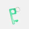 Party Favor Contactless Key chain Door metal pendant opener non-touch Press Elevator Tool