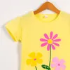 Bebê menina tshirts camisa de verão dos desenhos animados manga curta camisetas flor coelho unicórnio girafa animal impresso roupas do miúdo 11 cores 5421243