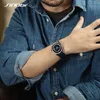 Sinobi Nouvelles montres de luxe en cuir véritable pour hommes 100% en acier inoxydable Business Quartz Montre-bracelet Homme Sport Horloge Reloj Hombre Q0524