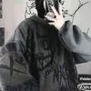 Fernan goth moletom mulheres grunge estilo japão anime hip hop hood hoodie enorme punk feminino tops manga longa gothic alt roupas 211108