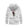 QSuper Rose Bomber Men Jacket Hip Hop Slim Fit Flowers Pilot Men Coat Men's Hooded Jackets Male Brand Clothing 220210
