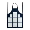 Linen Sublimation Blank Household Kitchen Apron Fashion Jiugongge Heat Transfer Half Length Sleeveless Aprons DIY Gift Supplies