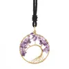 Tree Of Life natural stone crystal Chakra necklace fashion Jewelry Amethyst clear quartz lapis Pendants Gemstone Necklaces will and sandy