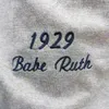 Koszulki bejsbolowe Babe Ruth Jersey Retro Vintage 1914 1929 Szary prążkowany Cooperstown 1935 Kremowy prążkowany Hall of Fame 75th Grey Navy Women