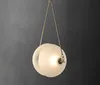 Nordic White Globe Globe Lampy Wisiorek LED Mosiądz Wiszący Kuchnia Światła Sufitowa