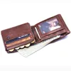 NXY Wallet Kontakt S Äkta Crazy Horse Läder Män Vintage Trifold Zip Coin Pocket Purse Cowhide för Mens 0214