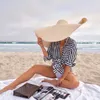 Brede rand hoeden groothandel 15 kleuren vrouwelijk oversized strand zwarte zomer grote zon hoed gevouwen druppel NH974 EGER22