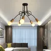 Nordic Wooden Ceiling Lights Vintage Lamps For Home Living Dining Bedroom Lighting Fixtures E27 Iron Luminaria