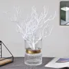 Couronnes de fleurs décoratives branche en plastique artificielle sorcière foncée bricolage bandeau en bois accessoires corne faux arbre fourchette blanc fête de mariage Ch